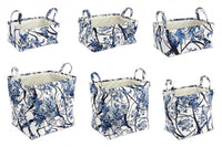 Set 2 Portaoggetti Plastica Bianco Blu Moderno da Interno - RALORA