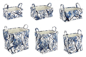 Set 2 Portaoggetti Plastica Bianco Blu Moderno da Interno - RALORA