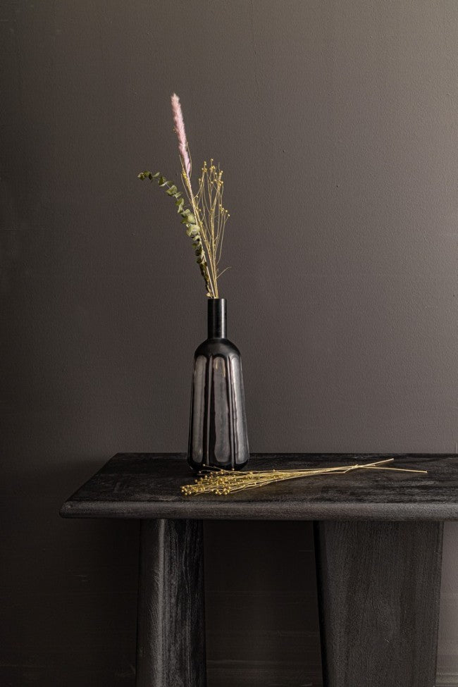 Vaso in Vetro Nero Moderno da Interno H38 cm - HASSAN