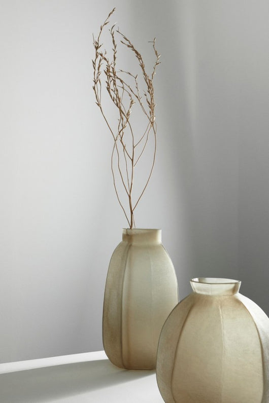 Vaso in Vetro Beige Moderno H37 cm - HASSAN