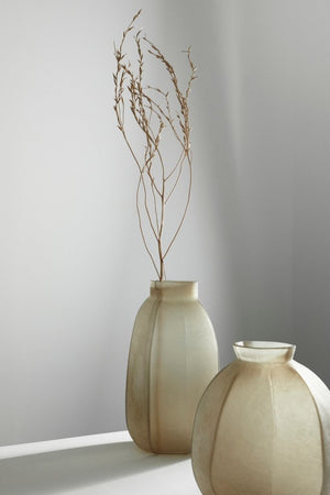 Vaso in Vetro Beige Moderno H37 cm - HASSAN