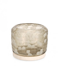 Porta Candela Vetro Beige Moderno H19 da Interno - HASSAN