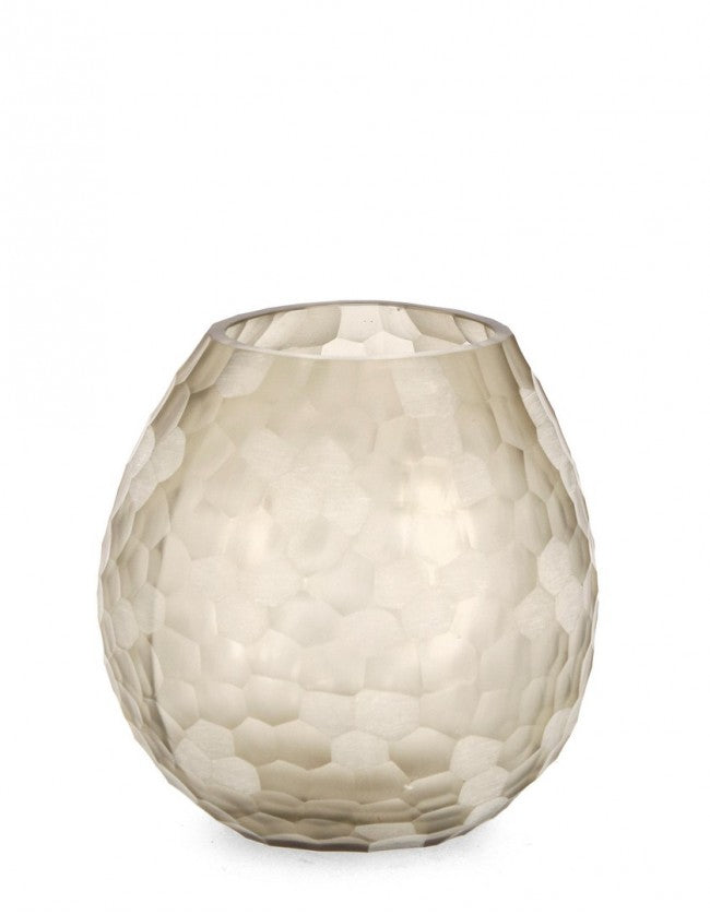 Vaso in Vetro Beige Moderno H19,5 cm - HASSAN