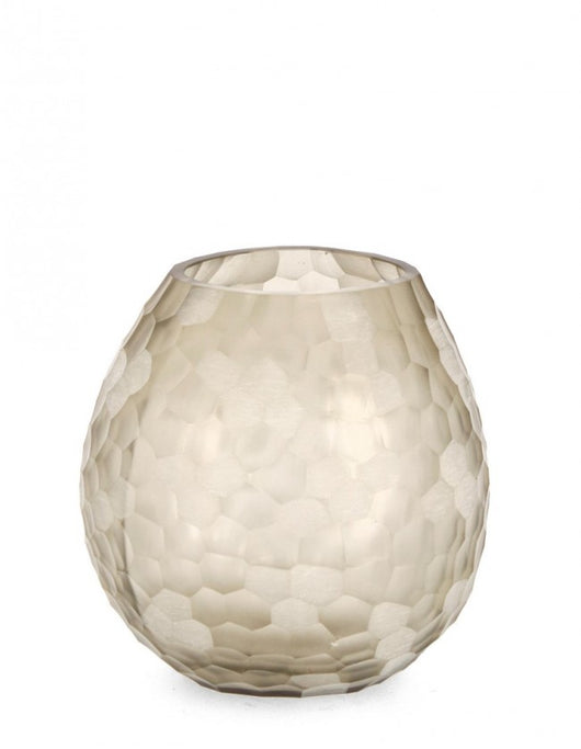 Vaso in Vetro Beige Moderno H19,5 cm - HASSAN