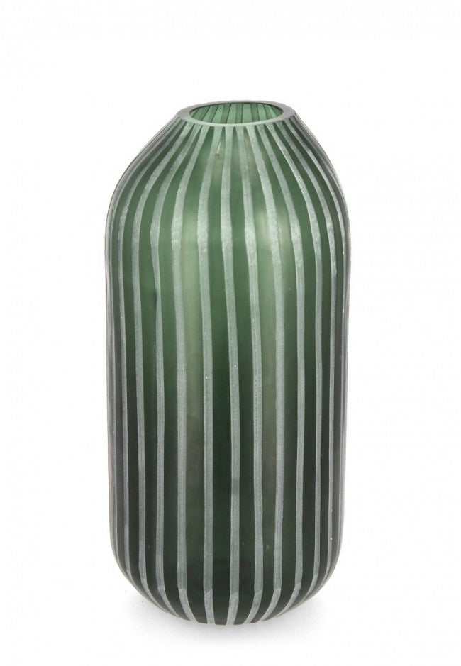 Vaso in Vetro Verde Moderno da Interno H36 cm - HASSAN