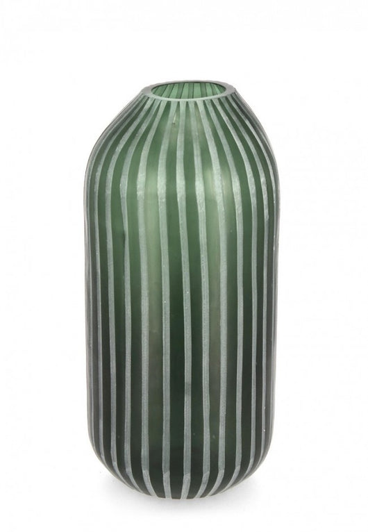 Vaso in Vetro Verde Moderno da Interno H36 cm - HASSAN