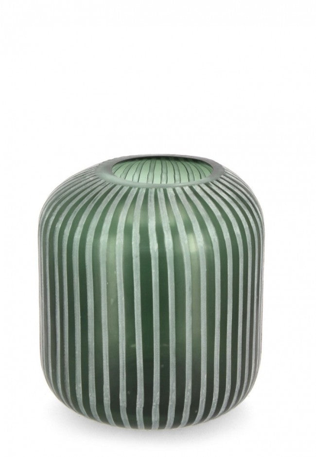 Vaso in Vetro Verde Stile Moderno H26 cm - HASSAN