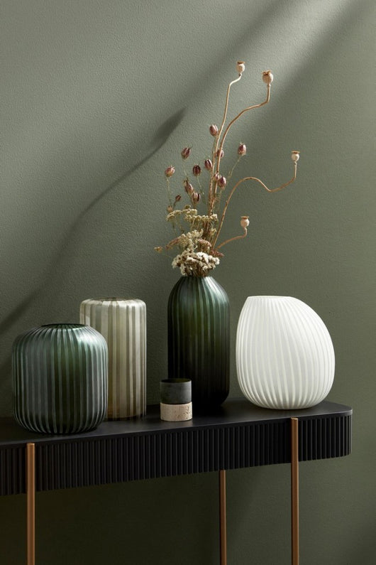 Vaso in Vetro Verde Stile Moderno H26 cm - HASSAN