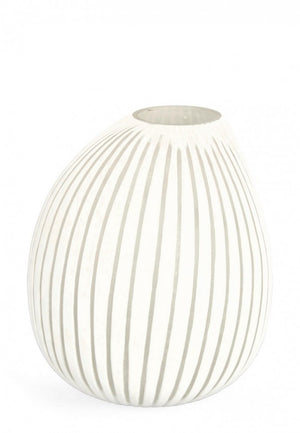 Vaso in Vetro Bianco Moderno da Interno H28 cm - HASSAN