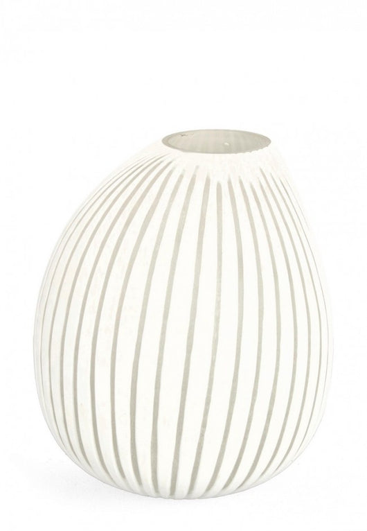 Vaso in Vetro Bianco Moderno da Interno H28 cm - HASSAN