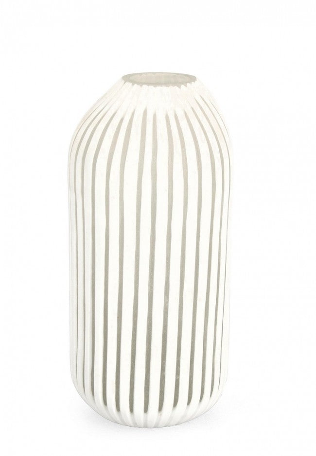 Vaso in Vetro Bianco Moderno da Interno H36 cm - HASSAN