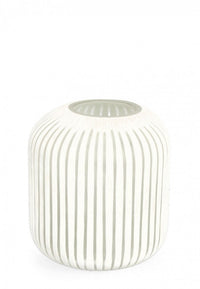 Vaso in Vetro Bianco Moderno da Interno H26 cm - HASSAN