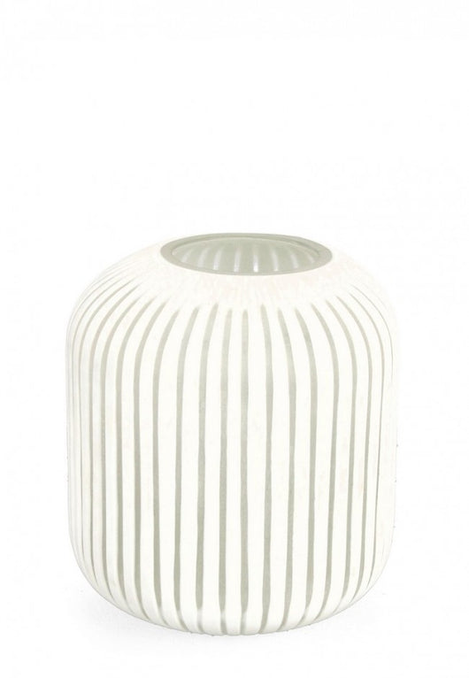 Vaso in Vetro Bianco Moderno da Interno H26 cm - HASSAN