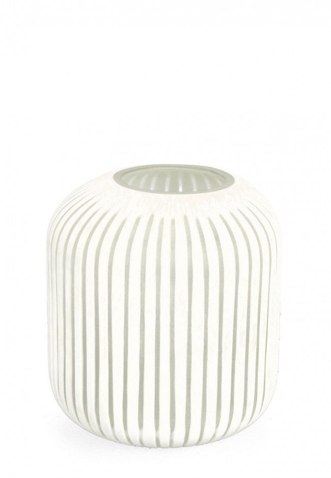 Vaso in Vetro Bianco Moderno da Interno H26 cm - HASSAN