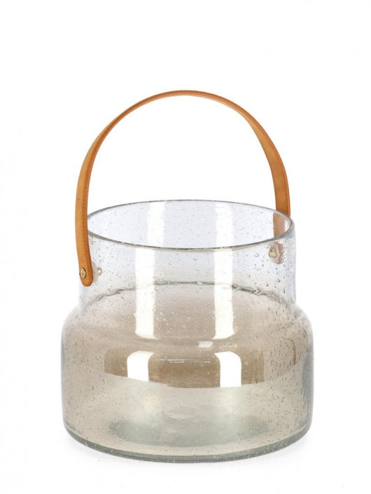 Vaso in Vetro Beige Moderno da Interno H18,4 cm - HYE-JIN