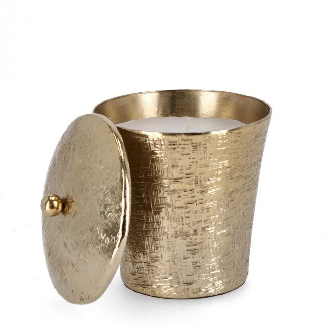Candela con Coperchio Metallo Oro Moderno 15 cm - BROOKS