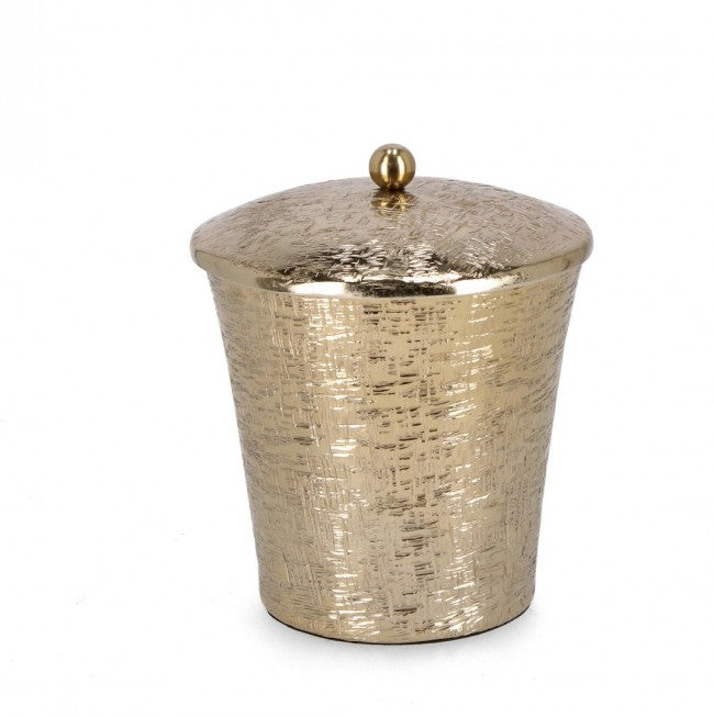 Candela con Coperchio Metallo Oro Moderno 15 cm - BROOKS