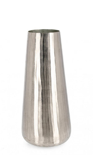 Porta Vaso Metallo Argentato Moderno H45 cm - MEI-JING