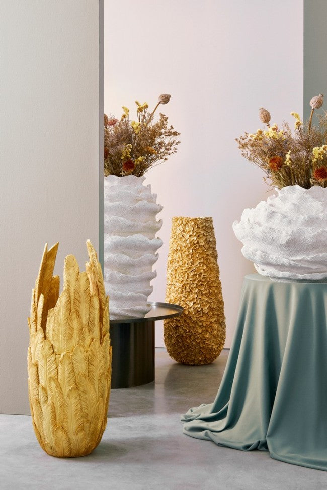 Porta Vaso Poliresina Bianca Moderno H39.5 da Interno - FELIX