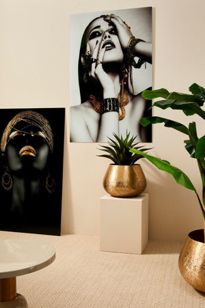 Porta Vaso Metallo Oro Moderno da Interno - ROMAN