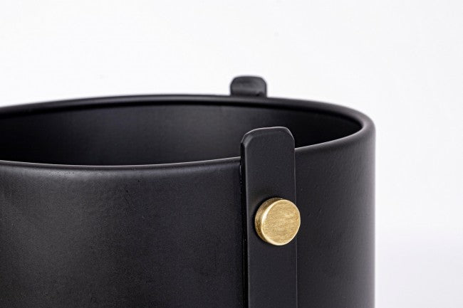 Tavolino Porta Pianta Acciaio Nero Moderno da Interno - DAMON