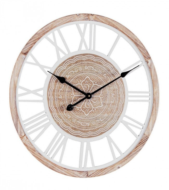 Orologio Parete Legno Naturale Boho da Interno 60 cm - REGALITÀ