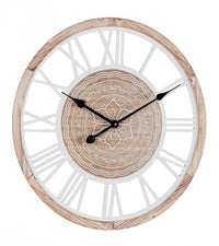 Orologio Parete Legno Naturale Boho da Interno 60 cm - REGALITÀ