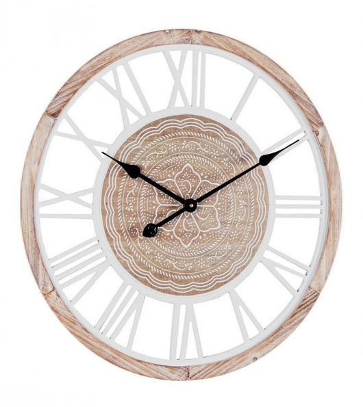 Orologio Parete Legno Naturale Boho da Interno 60 cm - REGALITÀ