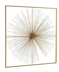 Decorazione Parete Acciaio Oro Moderna da Interno 90x90 - HERNANDEZ
