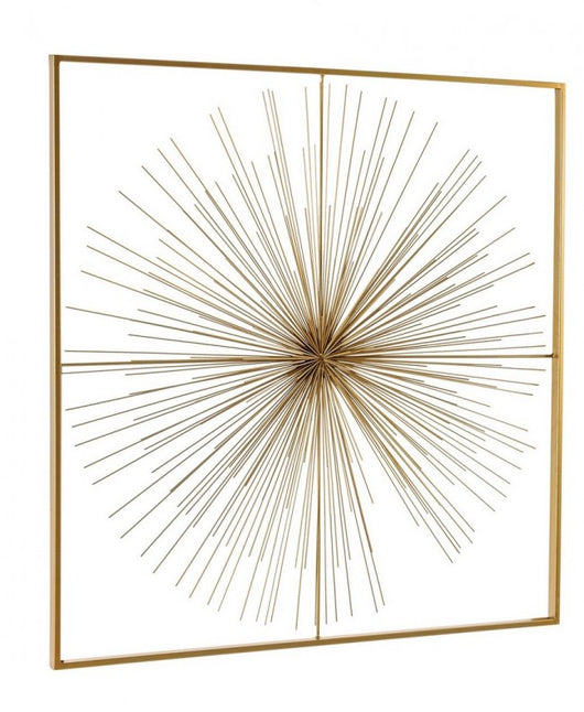 Decorazione Parete Acciaio Oro Moderna da Interno 90x90 - HERNANDEZ