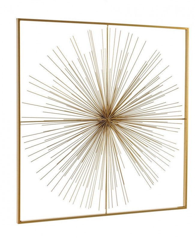 Decorazione Parete Acciaio Oro Moderna da Interno 90x90 - HERNANDEZ