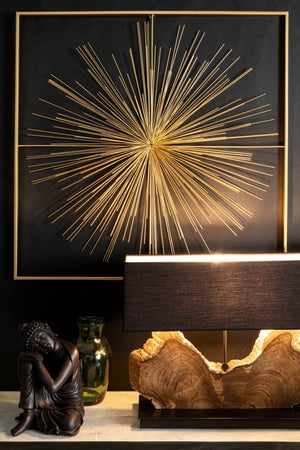 Decorazione Parete Acciaio Oro Moderna da Interno 90x90 - HERNANDEZ