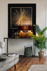 Decorazione Parete Acciaio Oro Moderna da Interno 90x90 - HERNANDEZ