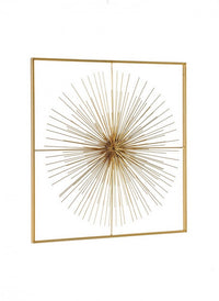 Set 2 Decorazioni da Parete Acciaio Oro Moderna 51x51 - HERNANDEZ