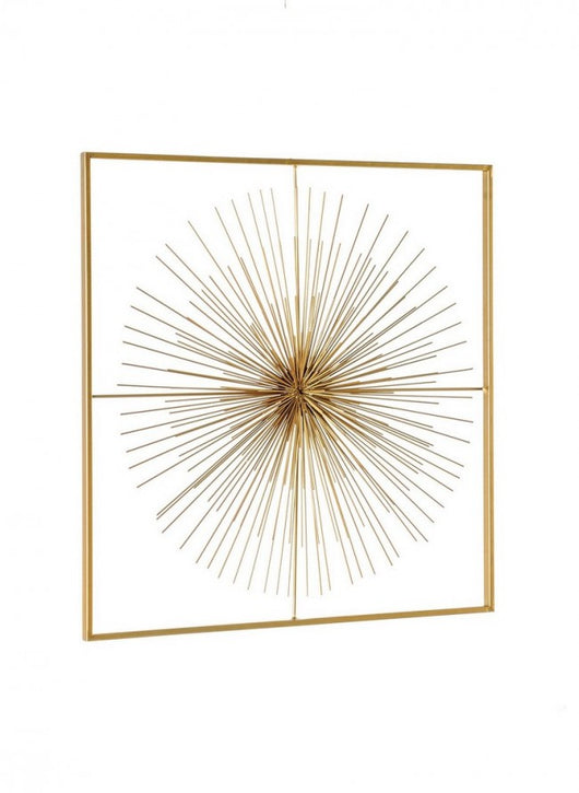 Set 2 Decorazioni da Parete Acciaio Oro Moderna 51x51 - HERNANDEZ