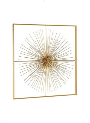 Set 2 Decorazioni da Parete Acciaio Oro Moderna 51x51 - HERNANDEZ