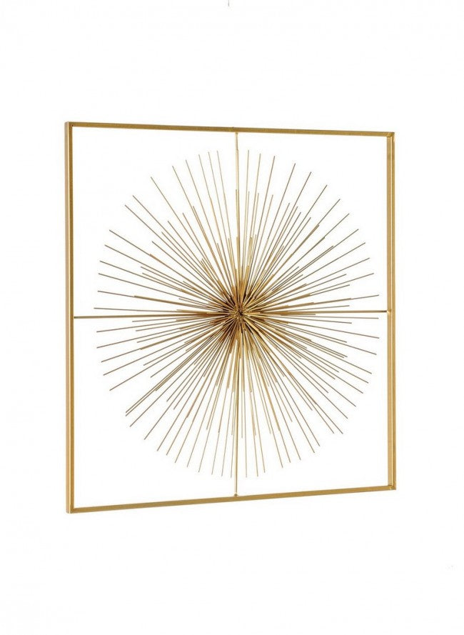 Set 2 Decorazioni da Parete Acciaio Oro Moderna 51x51 - HERNANDEZ