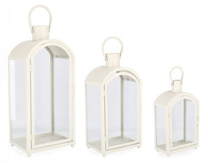 Set 2 Lanterne Metallo Bianco da Interno - JUAN