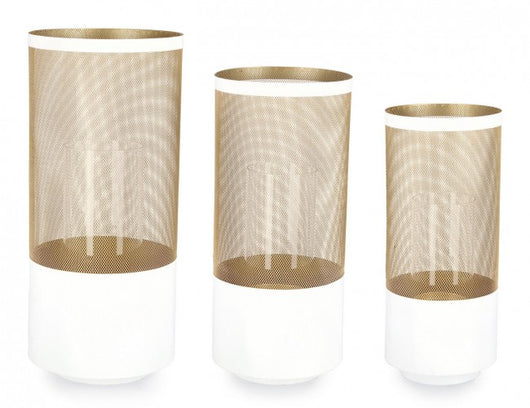 Set 2 Lanterne Metallo Oro Stile Moderno da Interno - DAVID