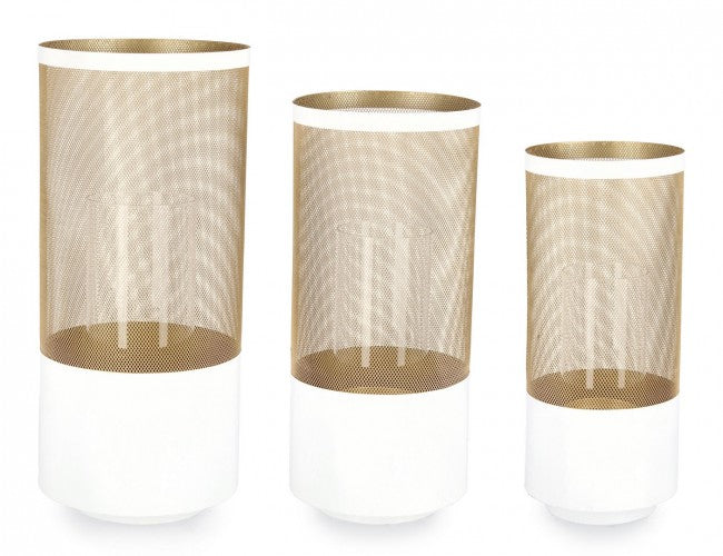 Set 2 Lanterne Metallo Oro Stile Moderno da Interno - DAVID