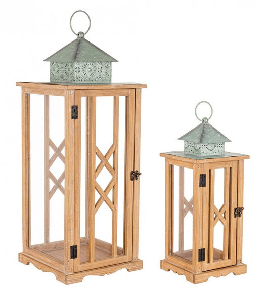 Lanterna Legno Verde Rustica da Interno - HIROSHI