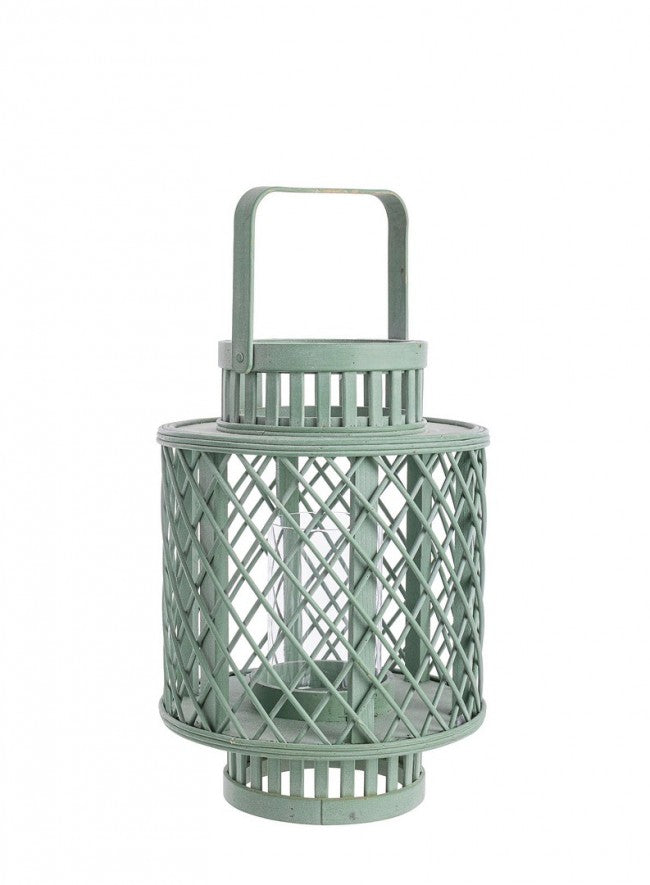 Set 4 Lanterne in Bamboo Verde Boho da Esterno - AHMED
