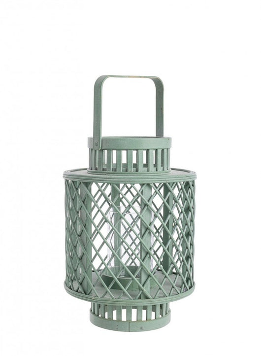 Set 4 Lanterne in Bamboo Verde Boho da Esterno - AHMED