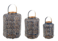 Lanterna Metallo Blu Stile Moderno da Interno - LING