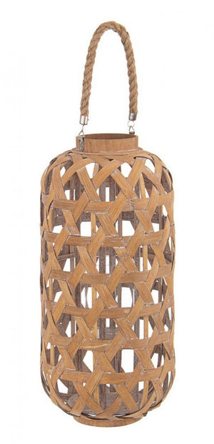 Set 2 Lanterne Bambù Marrone Boho da Esterno H56 cm - MOHAMMED