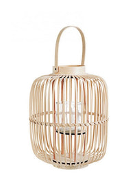 Set 2 Lanterne in Bambù Marrone Boho da Esterno H42,5 - RUSSELL