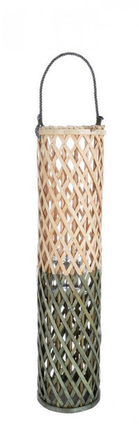 Set 6 Lanterne Legno Verde Boho da Esterno H80 cm - CELSIRA