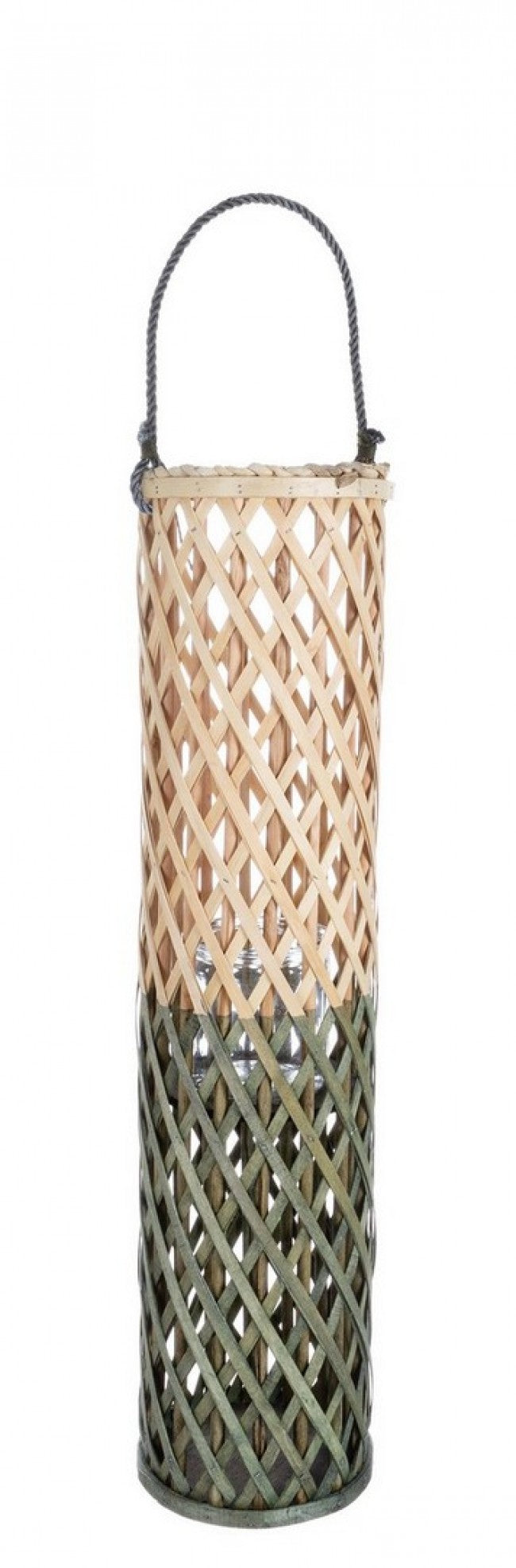 Set 6 Lanterne Legno Verde Boho da Esterno H80 cm - CELSIRA