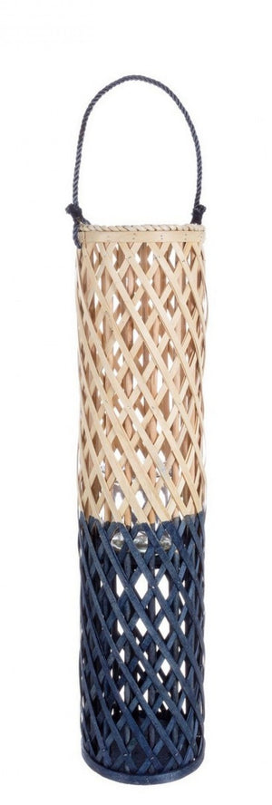 Set 6 Lanterne Legno Blu Boho da Esterno H80 cm - FLORES