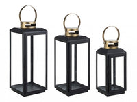 Lanterna Metallo Nero Oro Moderna da Interno - HUGHES